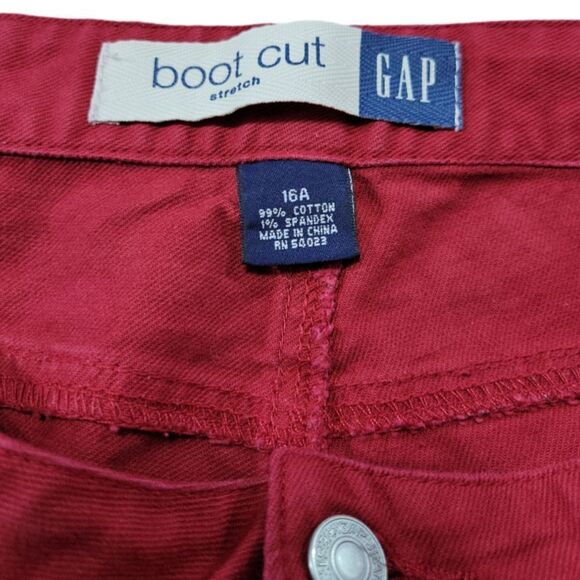 Vintage Gap Jeans Size 16A W36"xL28.5" Women's Red Gap Bootcut Stretch Jeans Y2k - Picture 6 of 7